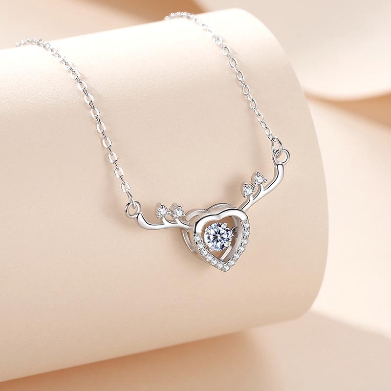 

S925 Antler Clavicle Necklace: Niche Design, Christmas Gift for Women 925 Silver