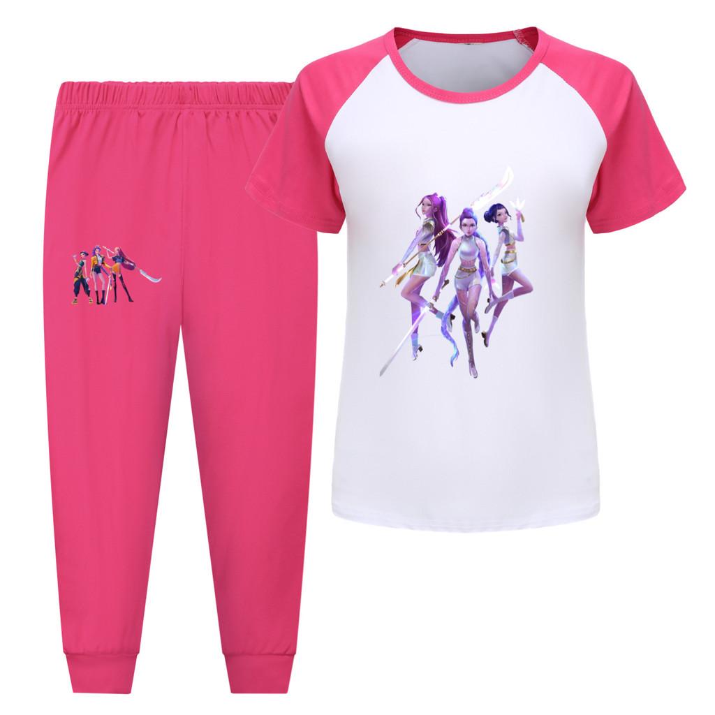4968 Kids Girls Rumi Zoey Mira Hunters Print T-shirt Pants Trouser Clothes Set