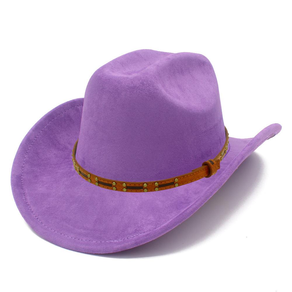 Multi-color Optional High-quality One-word Top Classic Simple Western Cowboy Hat Tan Leather Rivet Accessories Top Hat