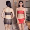 Hot Sexy Oil Shiny Glossy Two Pieces Erotic Lingerie Set for Women Transparent Bra Miniskirt Suit Female Sex Porn Costumes