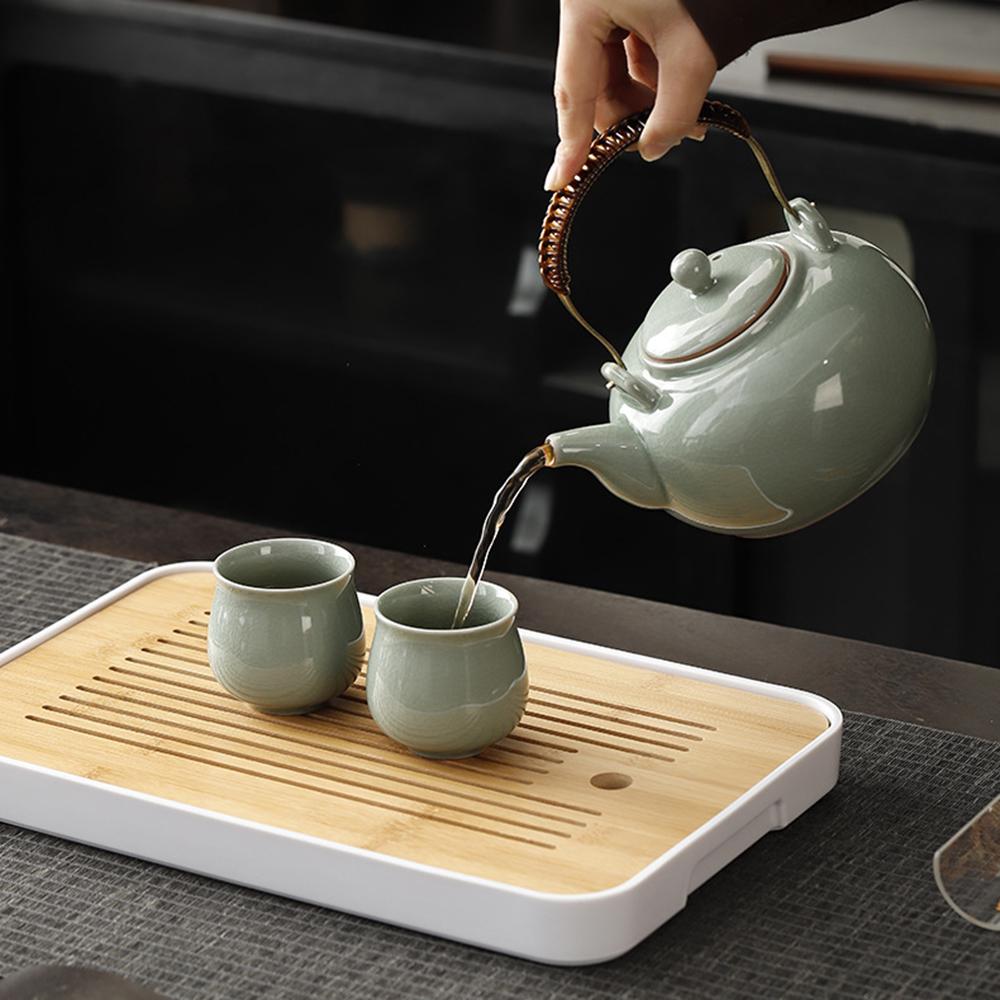 Ge Kiln Ice-Cracked Tea Pot, Household Tea Maker With Strainer, Large Capacity Ceramic Teapot, Chinese Cultural Tea Set, 920Ml