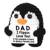 Hand-Knitted Penguin Wool Plush Ornament with Positive Energy Card