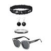 60s 70s 80s Disco Accessories Halloween Costume Jewelry Sunglasses Sequins Headband Ball Earrings Neacklace Bracelets
