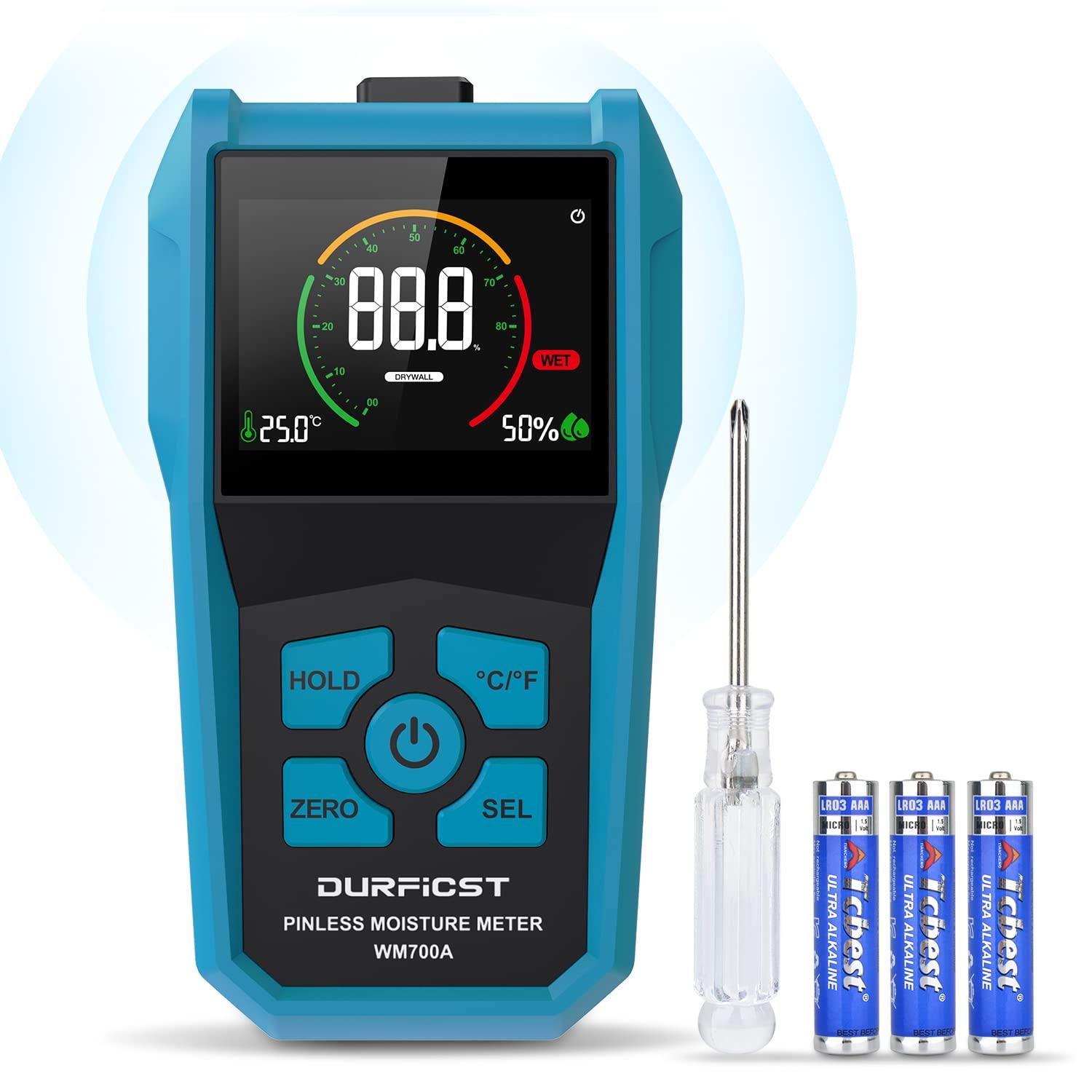 

Wood moisture meter, DURFISCST moisture content meter, non-contact moisture meter with alarm function, for measuring moisture in walls, plaster, hardw