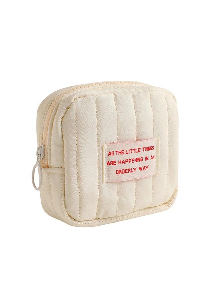 Korean Square Small Makeup Bag Student Small Sluchátka Zero Wallet Girl Přenosné úložné tašky na rtěnky