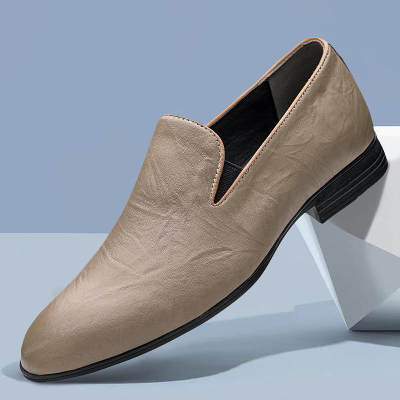 Fashion Moccasin Non-slip Loafers New Arrival Business Shoe High Quality Men Slip-On Shoes Genuine Leather Casual Shoes Driving Flats