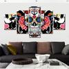 Canvas Pictures HD Prints Poster 5 Piece Abstract Skull Paintings Modular Home Decoration Wall Art