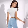 Rundhals T-Shirt Basic Kurzarm Crop Top Damen T-Shirt Casual Tank Top Schlanke weibliche Crop Top Fashion T-Shirt Y2k Streetwear