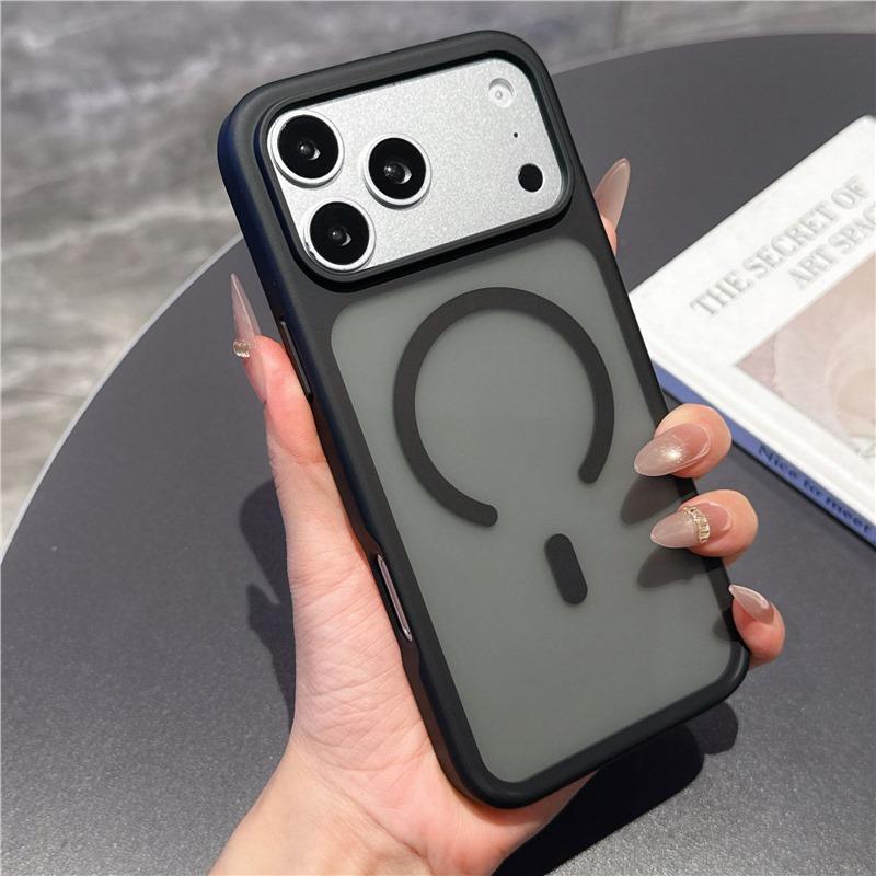 iPhone 17 Pro Max Matte Magnetic Drop-Proof Case 15 чёрный