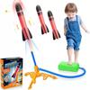 Kid-friendly Colorful Outdoor Toy Foot-powered Glowing Rocket Launcher For Fun Adventures