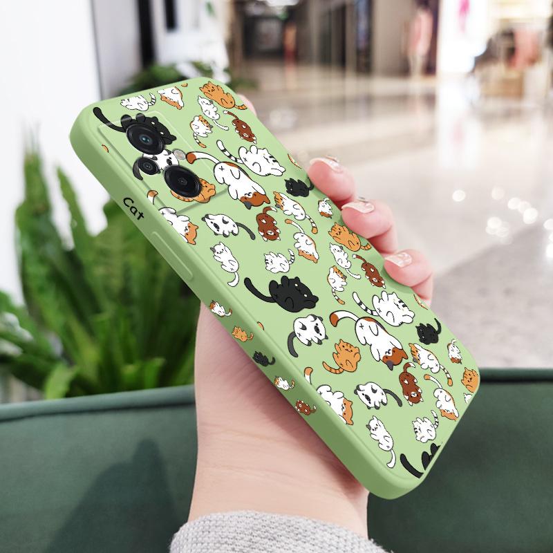 Cat Rolling Phone Case For Xiaomi Poco F8 F7 X7 M6 X6 F6 M5 M5S F5 X5 F4 X4 M4 Pro Ultra 4G 5G GT Liquid Silicone Cover