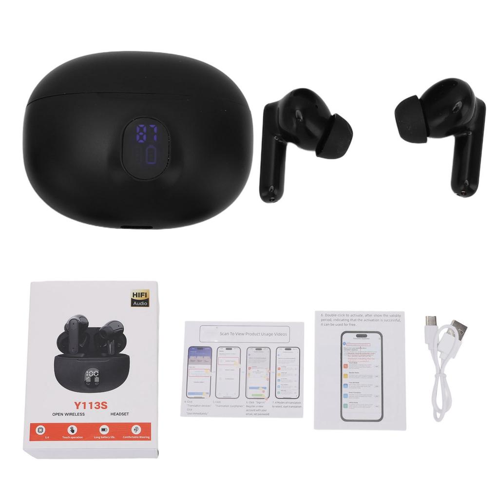 New Language Translator Earbuds 144 Languages Bluetooth 5.4 Wireless Earbuds Translation Device for Travel Business and Learning