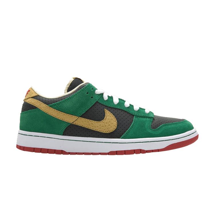 

Nike Dunk Low Premium SB High Life Men Sneakers Black Metallic-Gold-Pine-Green 313170-008