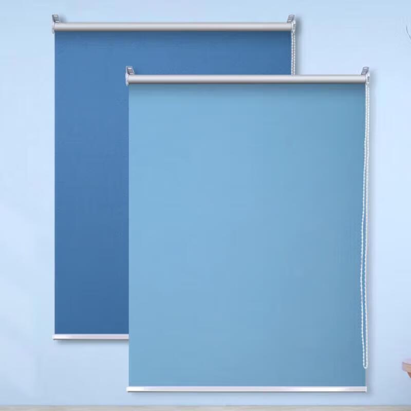 Light Blue Full Blackout Grommet Curtain