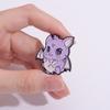 Adorable Creative Purple Cat And Bat Design Brooch Cute Animal Alloy Pin Accessory
