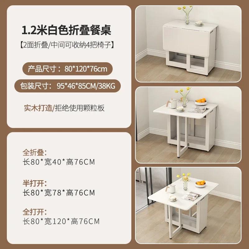 For Folding Dining Table Set 6 Chairs Luxury Modern Space Savers Minimalist Dining Table Nordic Table À Manger Kitchen Furniture