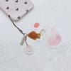 Cute Fish Cake Keychain with Heart Beads Camera Strap Fashion Key Accessory Suitable for Backpack and CCD Photography