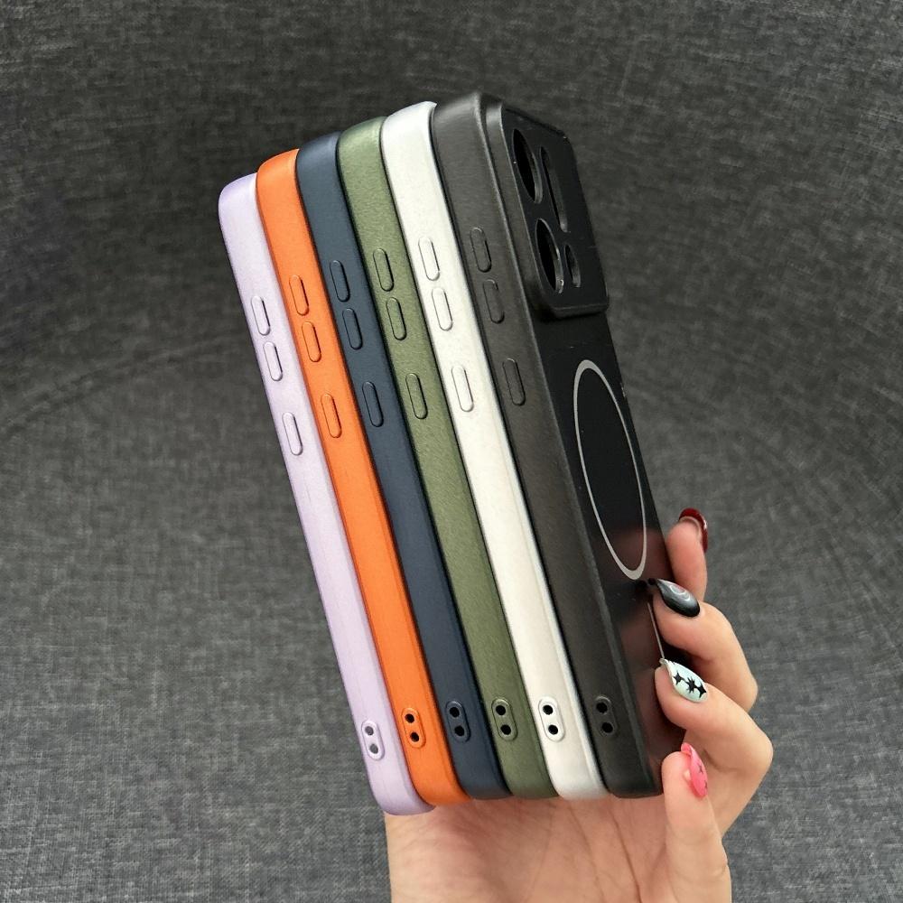 Nano Frosted Glass For Magsafe Magnetic Phone Case For OPPO Find X9 X9Pro Wireless Charge Shockproof Orange Armor Cover