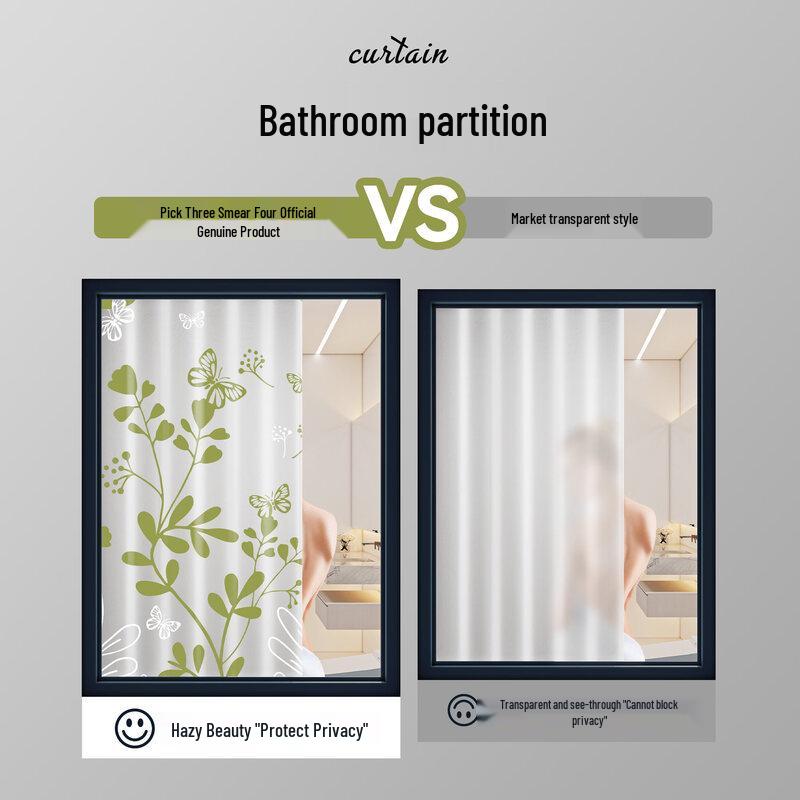 LIEI Punch-Free PEVA Waterproof Shower Curtain