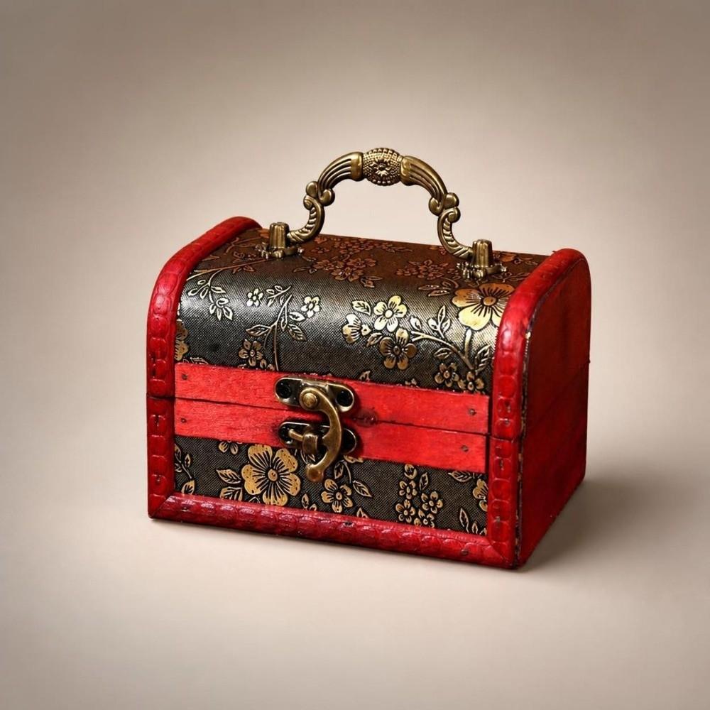 Small Size Wooden Jewelry Box Classical Keepsake Case Retro Trinket Chest Cosmetics Sorting