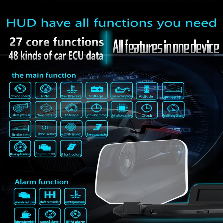 Vitezometru cu proiector de viteză auto, OBD2, GPS, cu oglindă, Head Up Display, cu navigație