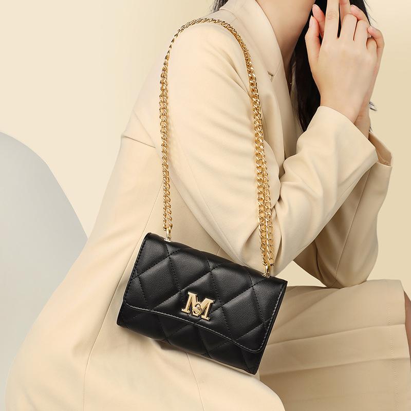 Bag Summer Women'S Bag Fashion Versatile Small Fragrant Style Rhombus Chain Bag Crossbody One Shoulder Underarm Bag