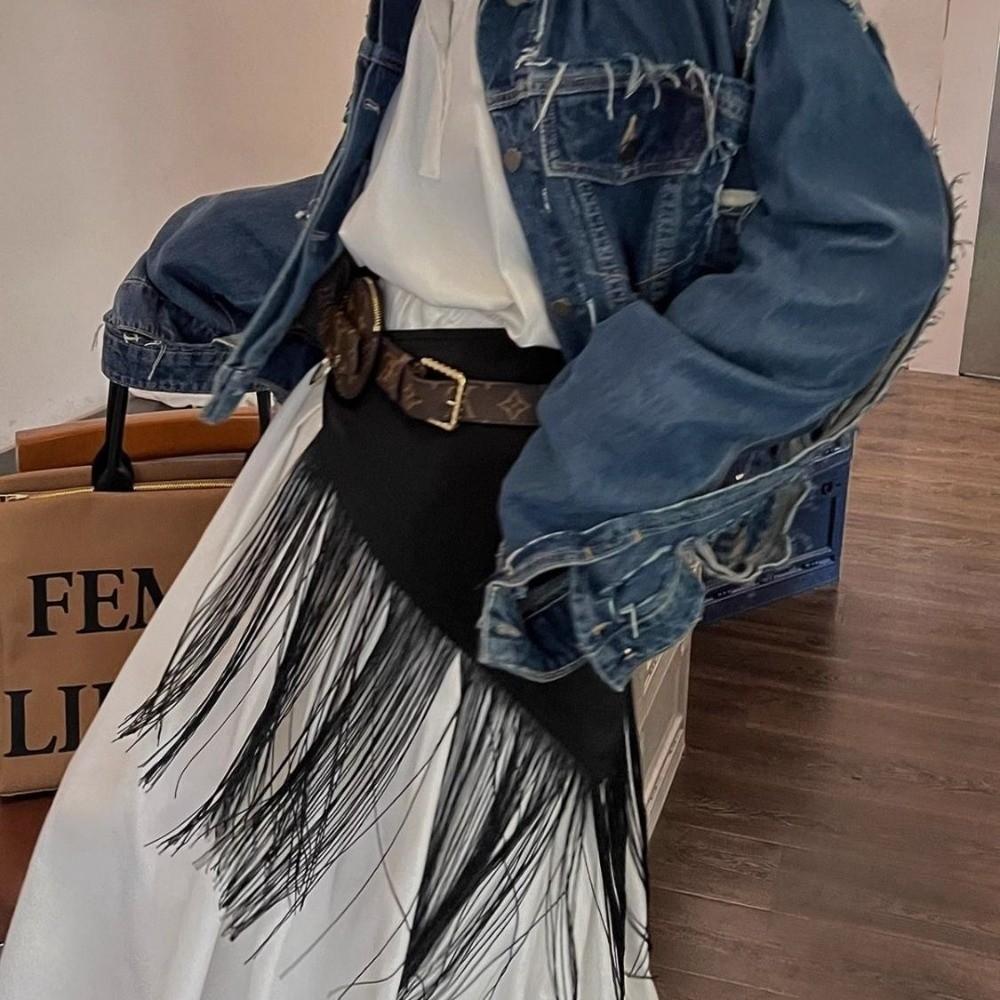 Tassel Women Waistband Triangle Corset Belt Fashion Wide Waist Belt