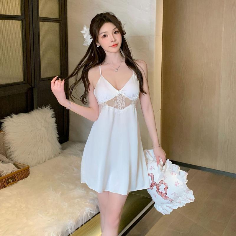 2025 Summer Ice Silk Pajamas for Women: Satin Camisole Nightdress & Simple Two-Piece Homewear Set