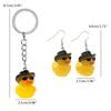 Cute Duck Keychain with Hat Handmade Yellow Duck Pendant Keychain/Earrings Eye Catching Pendant for Women and Kids