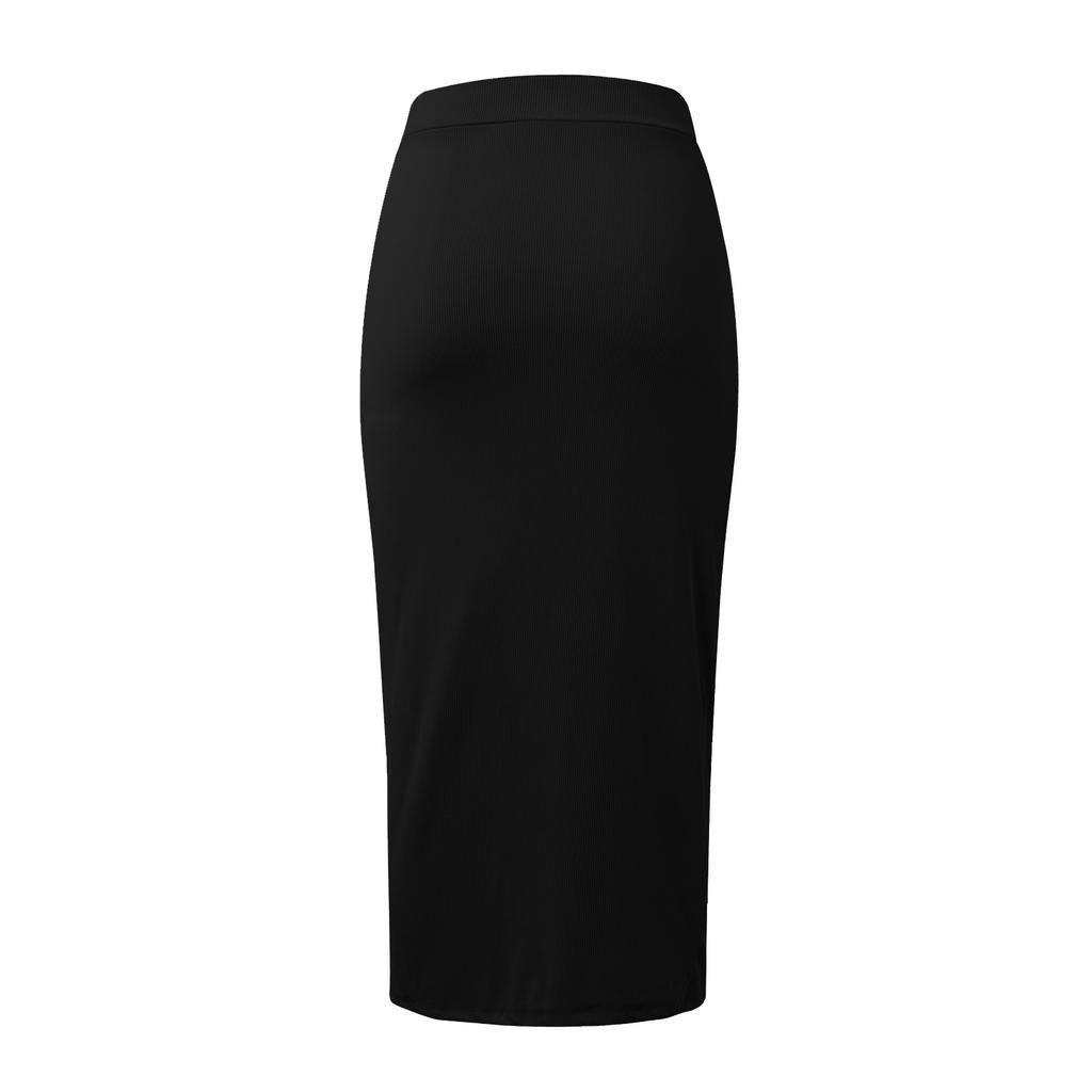 Fashion Women's Autumn And Winter Sexy Party Split Button Solid Whorl Skirts