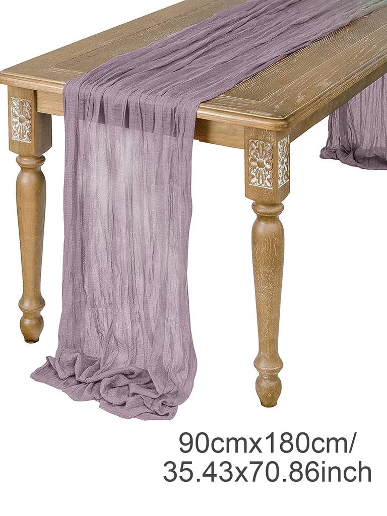 Semi-Sheer Gauze Table Runner Sage Cheesecloth Table Setting Dining Vintage Wedding Party Christmas Banquets Arches Cake Decor