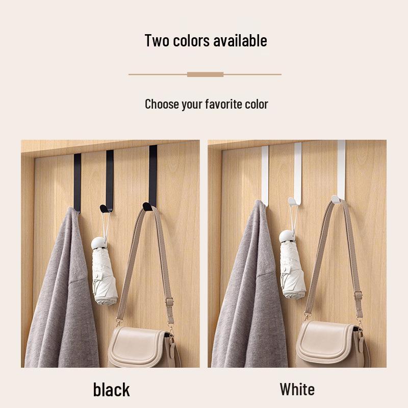 No-Drill Silent Wrought Iron Over-Door Clothes Hook & Storage Rack