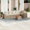 VidaXL Garden Lounge Set with Cushions 7 Pcs Beige Braided Resin 3225456