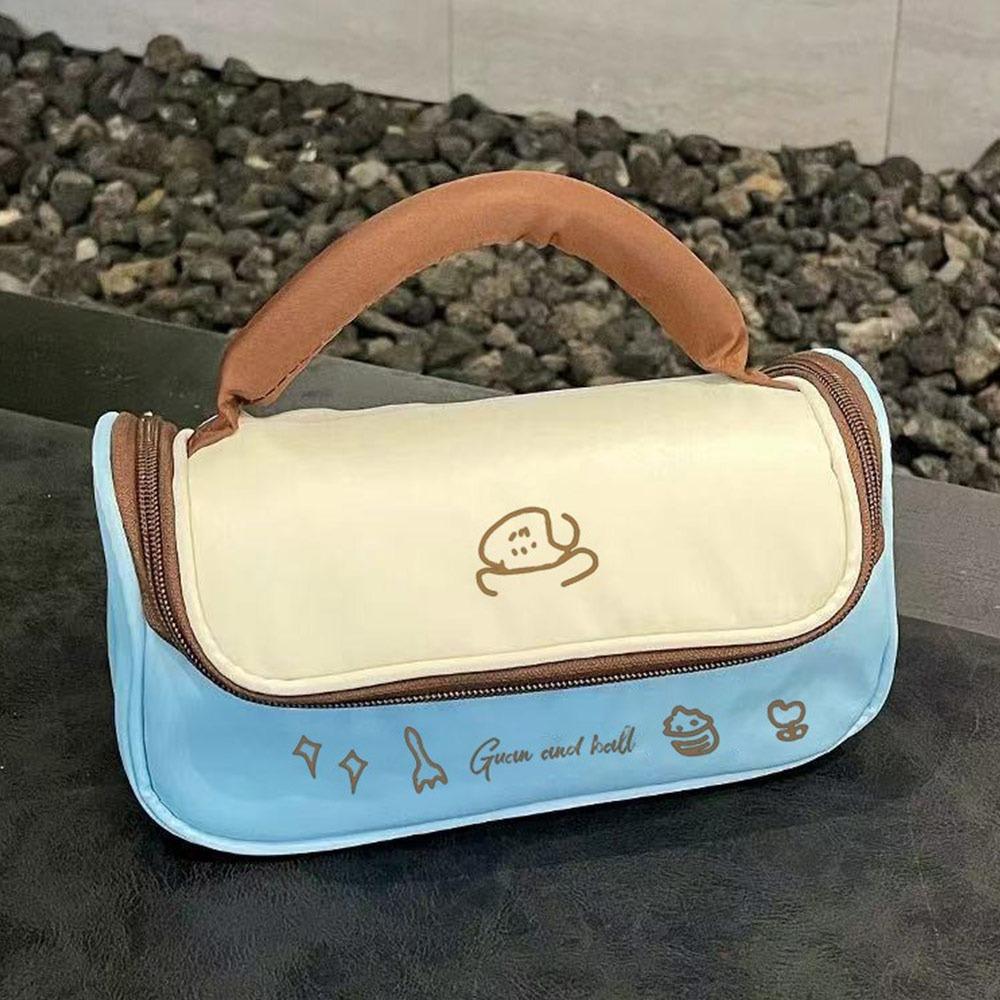 Portable Colorful Travel Makeup Bag Large Capacity Multifunctional Cosmetics Storage Bag Wide Opening Handbag