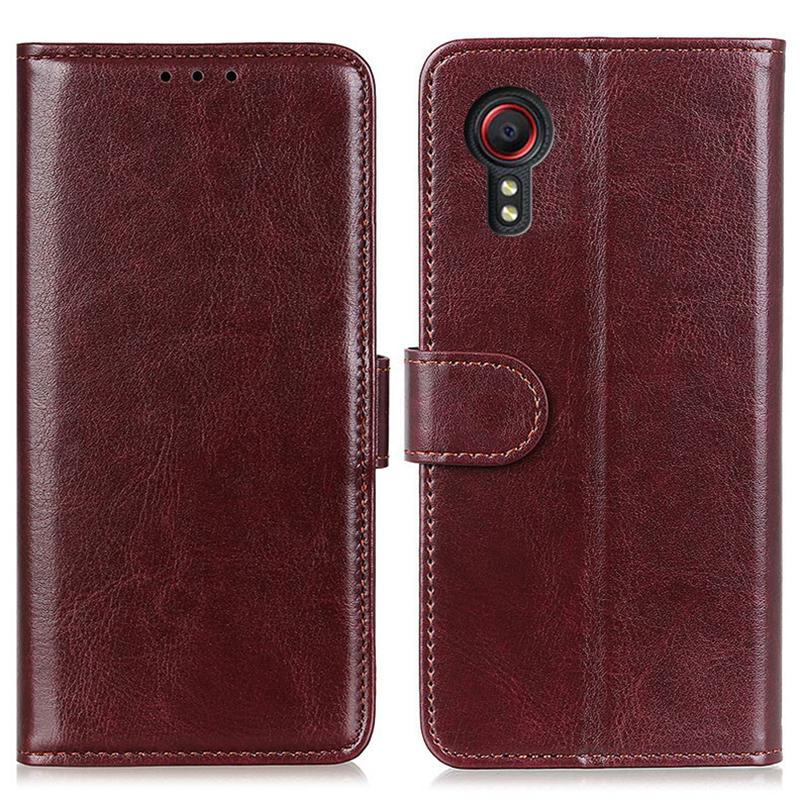 PU kožený kryt na mobilní telefon Samsung Galaxy Xcover7 Crazy Horse Texture