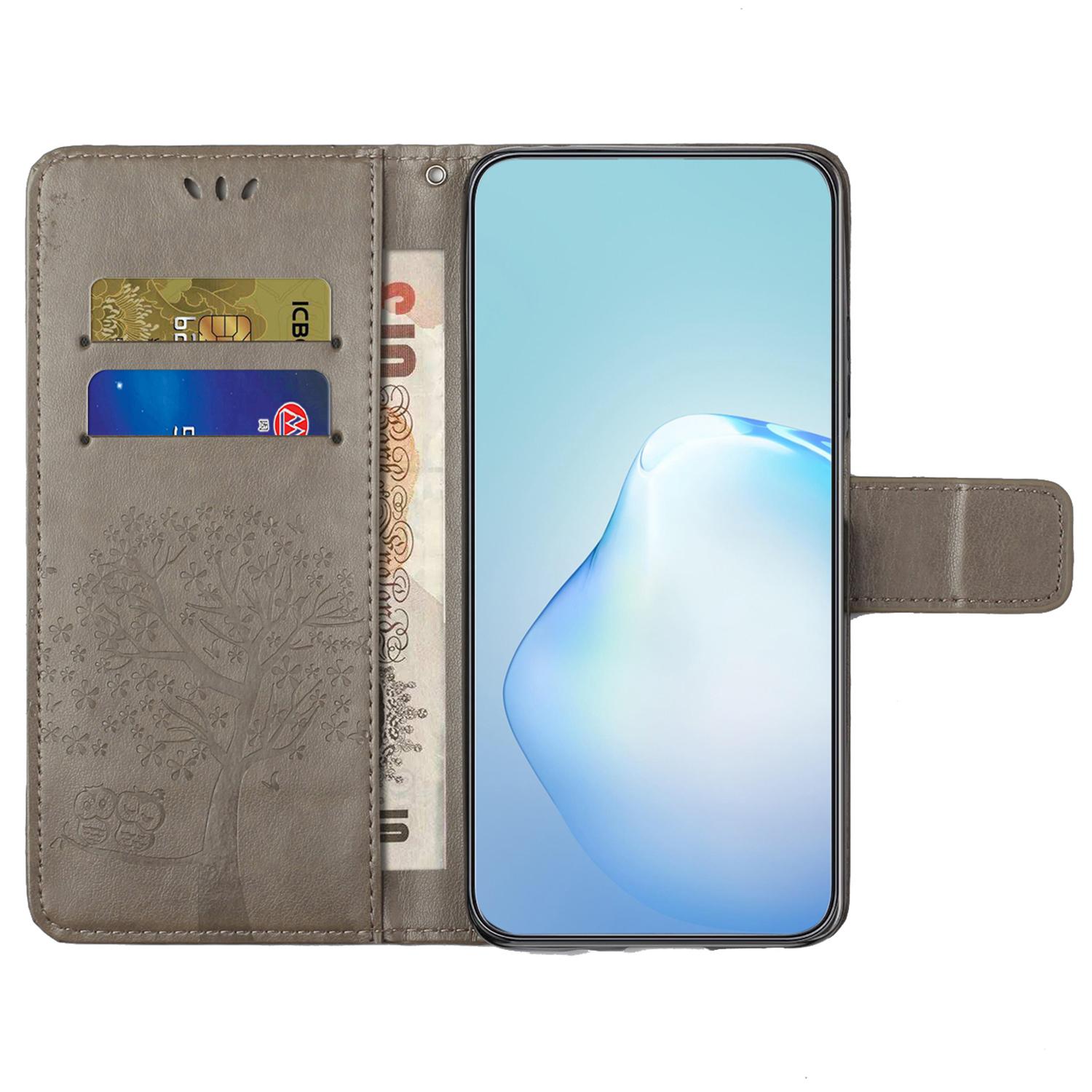 

For iPhone 16 Case Wallet PU Leather Protective Phone Cover Owl Tree Pattern