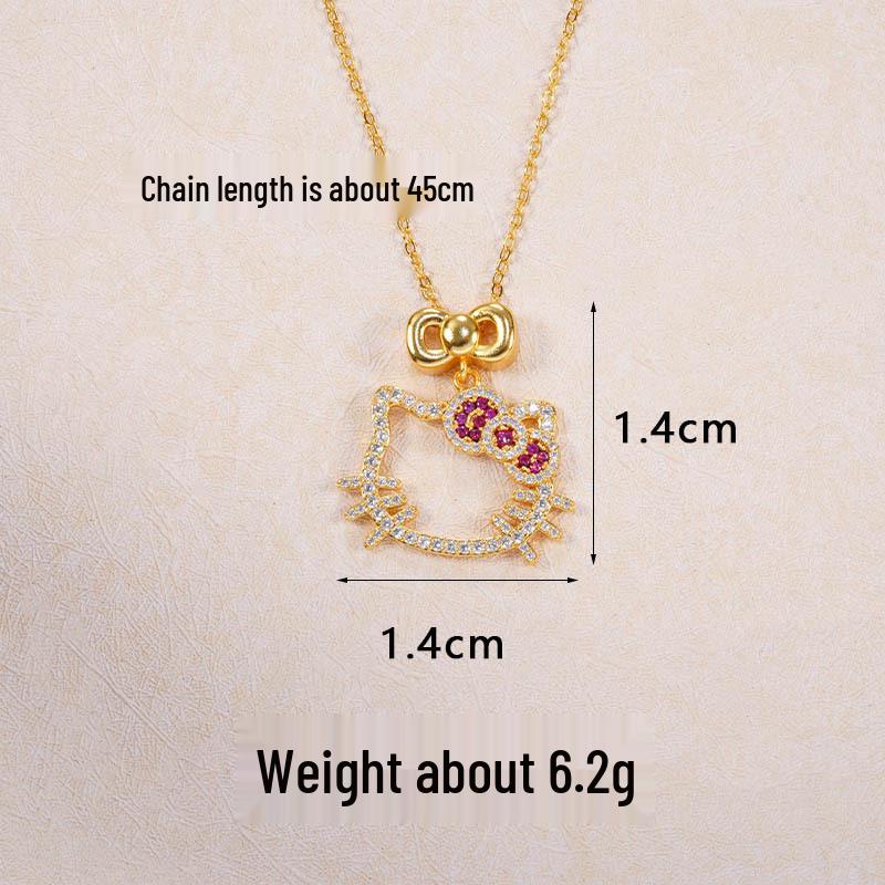 Vietnam Gold-Plated Clover Necklace, Ring & Five-Flower Bracelet Set