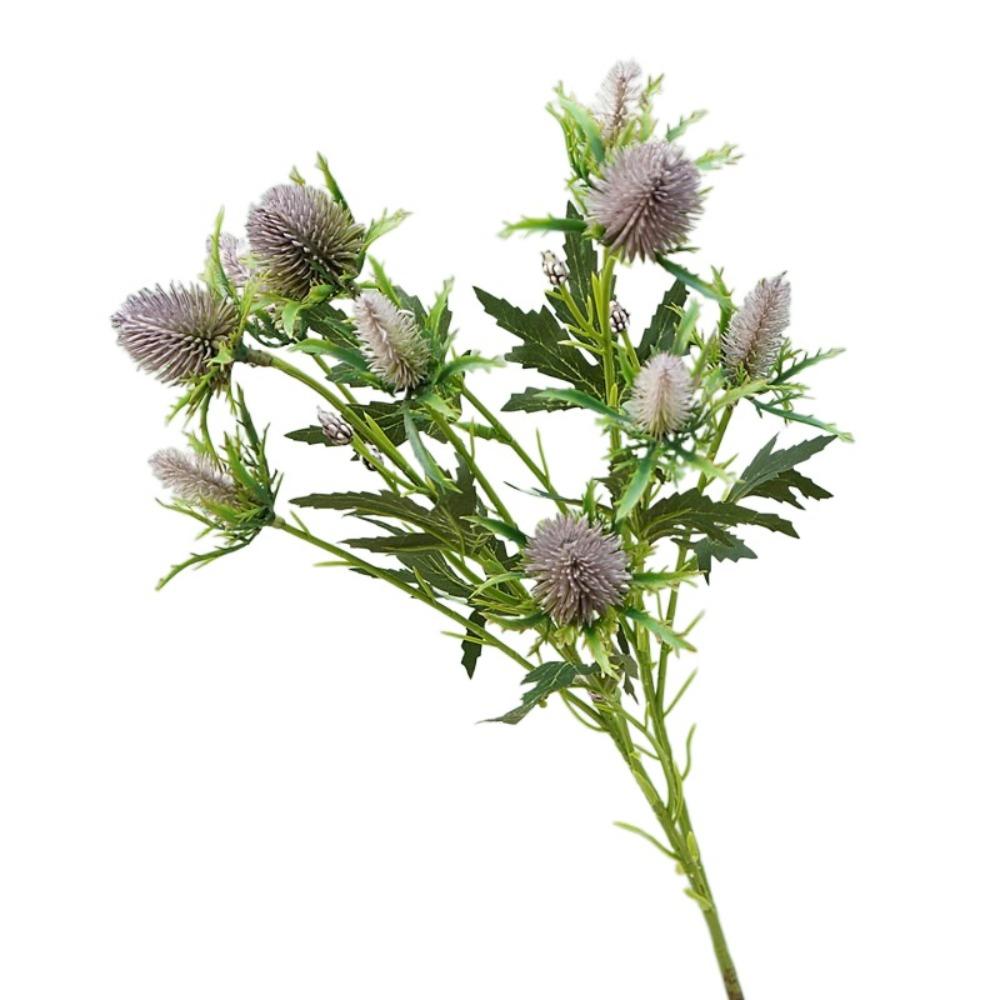 Realistic Artificial Sea Holly Branch Real Touch Fake Flowers  Home Living Room Decor