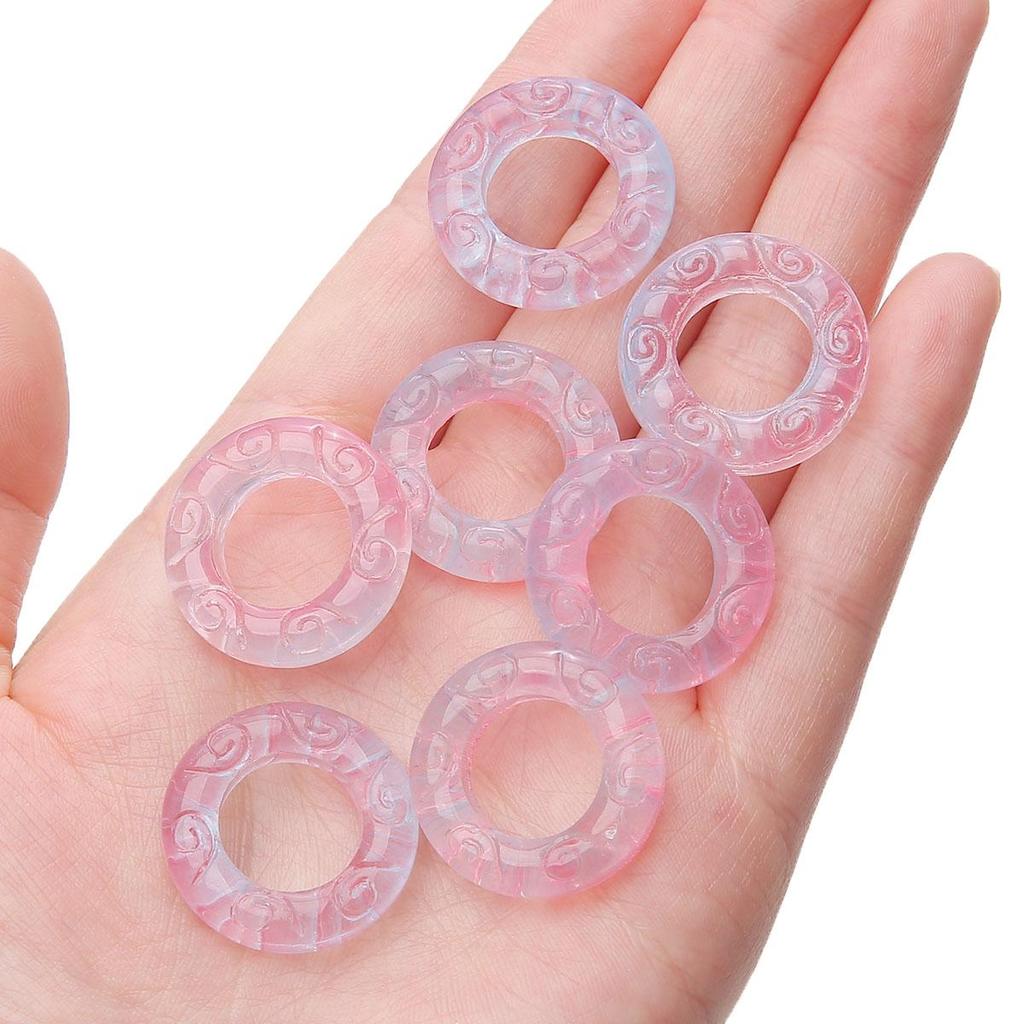 25mm 5 Stück/Beutel Glas Laufring DIY Armband Halskette Ohrringe Handwerk Schmuckzubehör