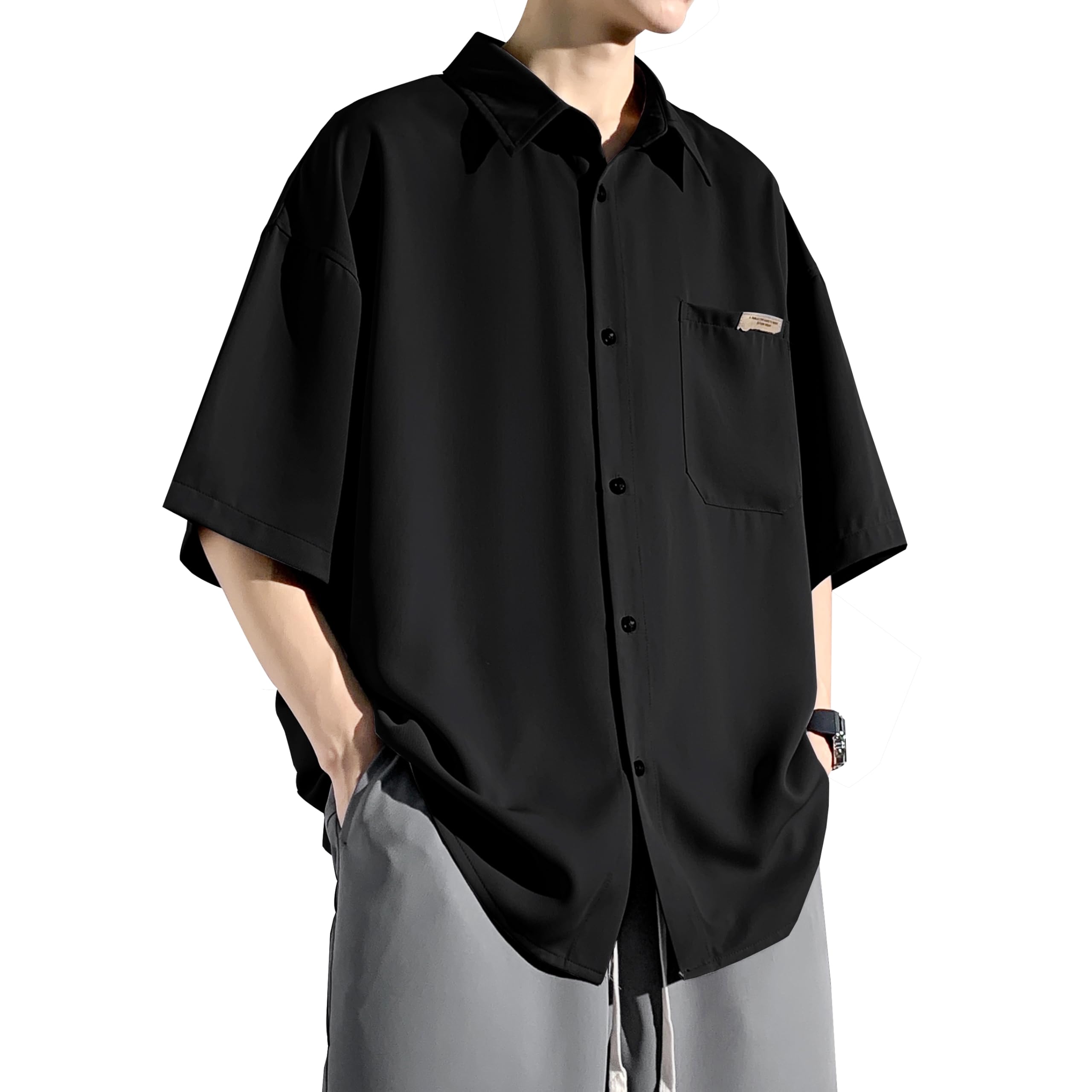 

Рубашки для короткого лета, большие, свободные, ледяные, большие, стильные [Метаключ] Мужские, Рукава, Одежда, Мужские, Рукава 5/8, Размер, Посадка, Шелк, Прохладные, Прохладные, Дышащие,