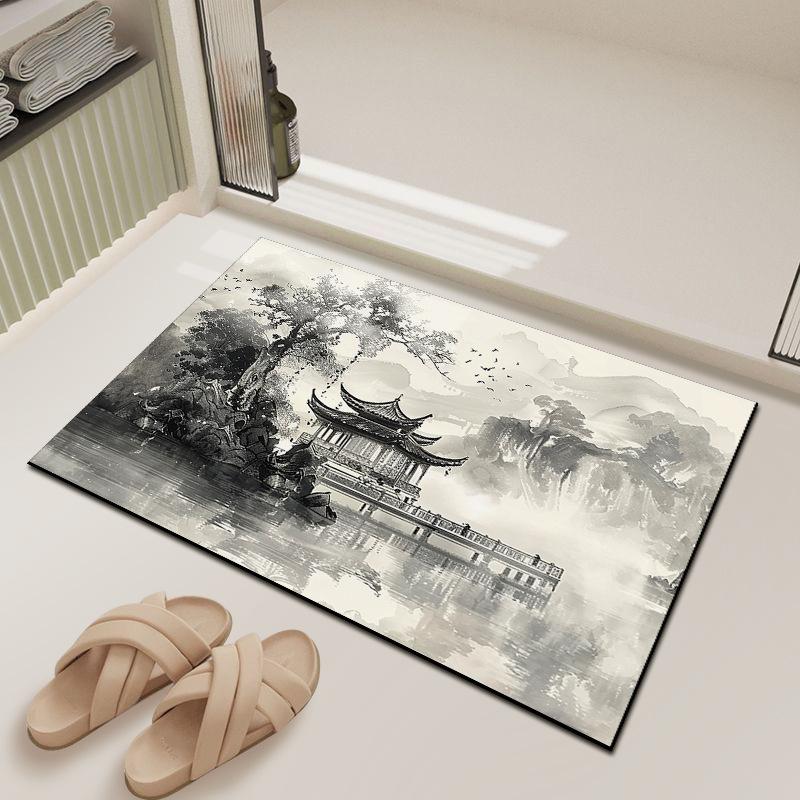 Absorbent Non-slip Mat Silicone Floor Mat Bathroom Door Door Floor Mat Bathroom Absorbent Mat Kitchen Floor Mat Carpet
