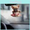 Unique Acrylic Dog Tea Cup Car Charm Decorative Pendant For Stylish Vehicle Interiors