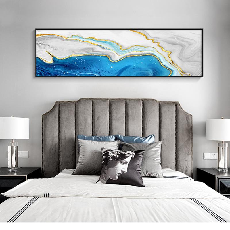 Abstrakte arktische Gletscher-Leinwandmalerei, Poster und Drucke, einzigartige blaue Strömungen, Wandkunstbilder für Wohnzimmer, Schlafzimmer, Heimdekoration