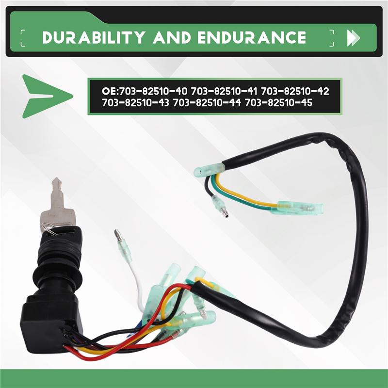 703-82510-40 Ignition Switch Key Assy Replace MP51040 For Yamaha Outboard Motor Control Box 703-82510-41 703-82510-43