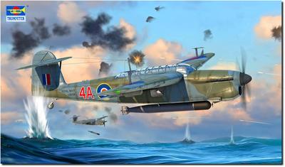 Trumpeter 1/48 Fairey Barracuda Hangarskibsbaseret Torpedobomber Plastikmodelbyggesæt 05825 (Flyvemaskine)