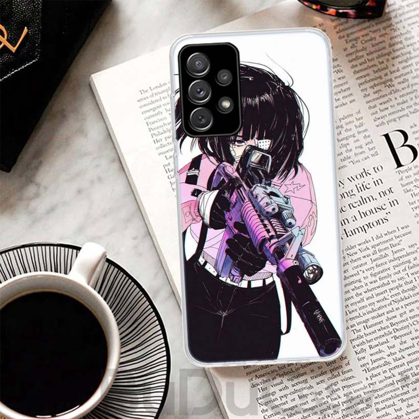 Japanese Style Anime Girl Phone Case For Samsung Galaxy A15 A14 A54 A13 A53 A12 A52S A55 A22 A23 A24 A32 A33 A34 A25 A35 A03S A0
