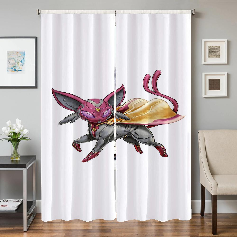 Home Interior Kitchen Curtains for Living Room 2 Pieces Blackout Curtains Door Curtain P-pokemon-n Partition Bedroom Decoration