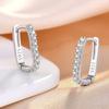 High-quality 925  Silver Crystal Fashion Circle Hoop Earrings for Woman Wedding Party Gift  Street Versatile Jewelry