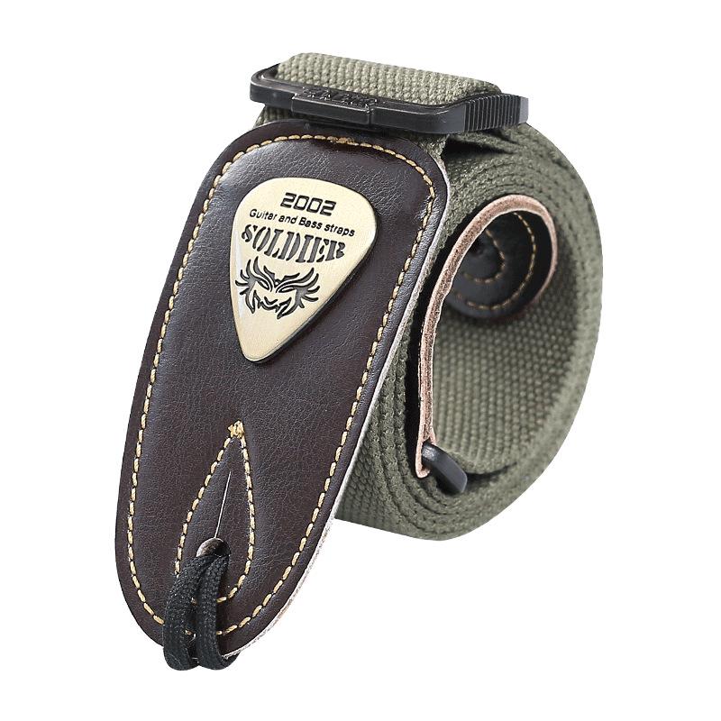 Perseus Soldier Guitar Strap: Genuine Leather, Wide Shoulder Design for Acoustic, Electric Guitar & Bass