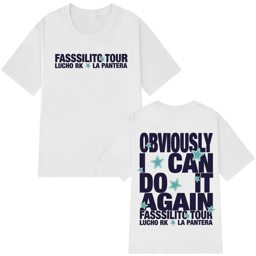 

Lucho Rk La Pantera Fasssilito Tour Print T-shirt Men Women Fashion T-shirts Loose Casual Short sleeved Cotton T Shirts Top S